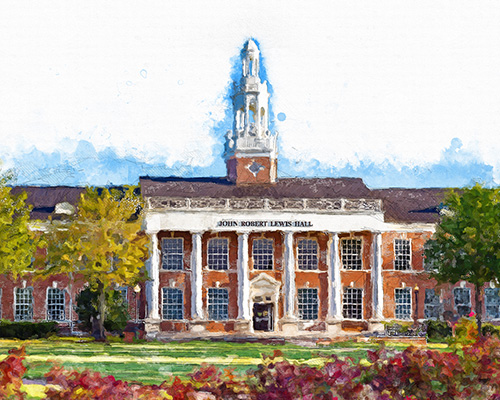 Watercolor image of John Robert Lewis Hall