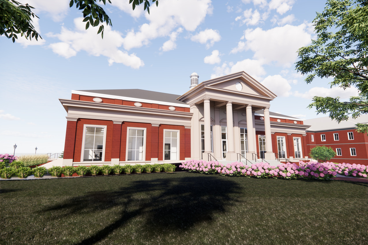 Center for Materials and Manufacturing Sciences building rendering as seen from the Academic Quad