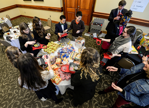 packing food from dining hall 