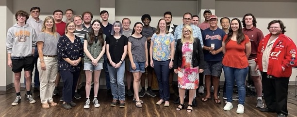 Students and Faculty at a Wclome Reception