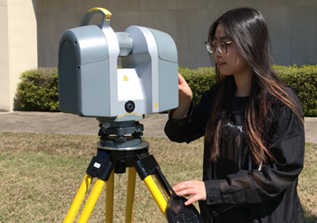 Yitong Wu with equipment