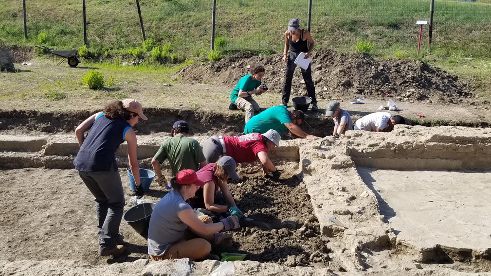 Troy University students excavating at the Vada Volaterrana site in Italy.