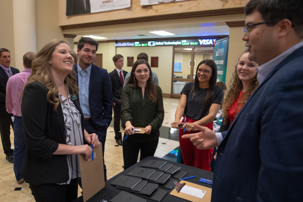 TROY students meeting with accounting firms.