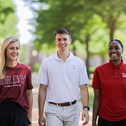 Students walking on the quad.