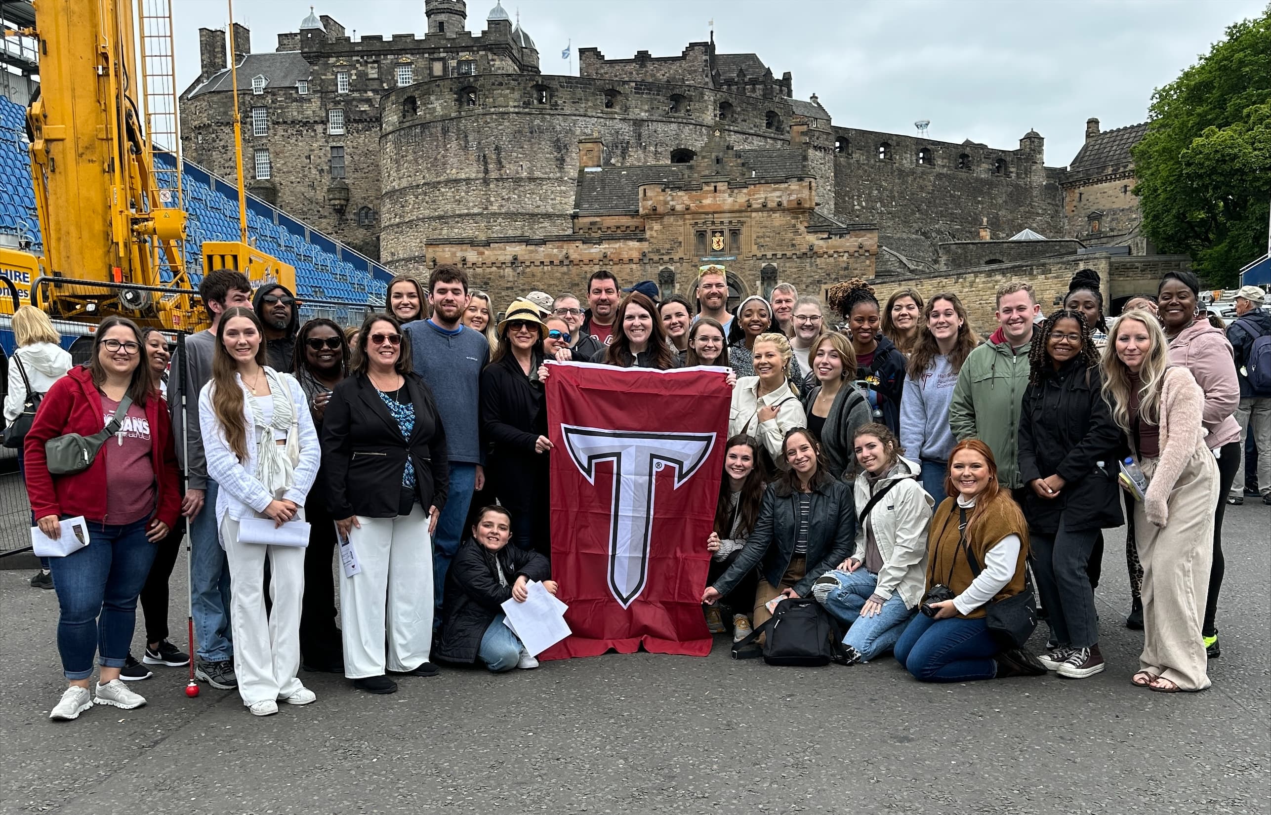 Professor Robbyn Taylor leads journalism students in Scotland. 