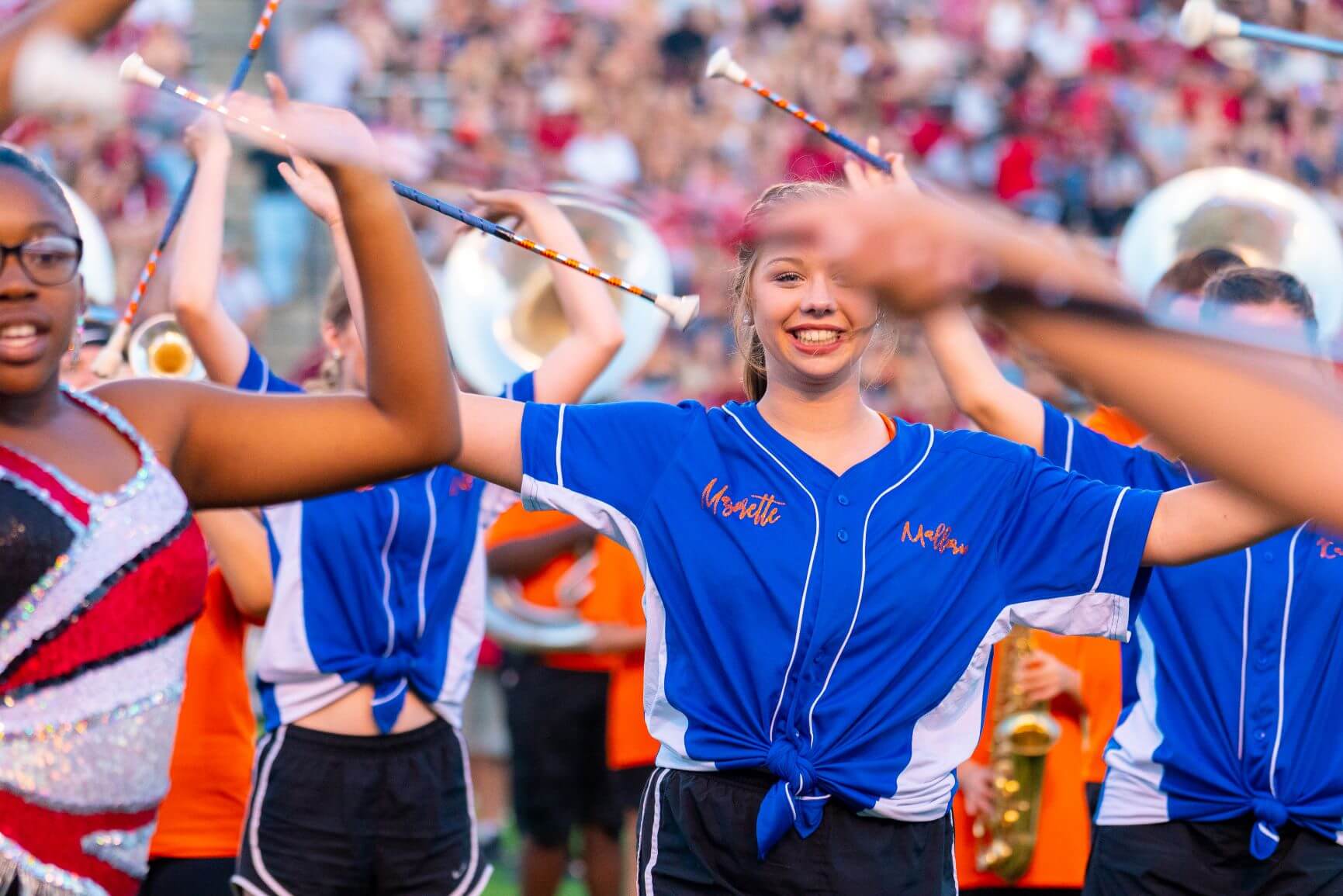 Smiling Majorette at Band Day