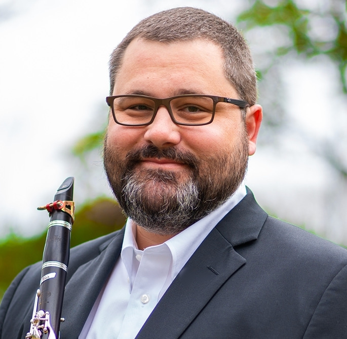 Dr. Timothy Phillips playing the clarinet