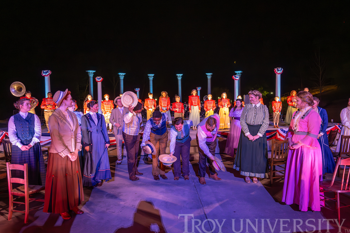 Music Man performance in the Janice Hawkins Cultural Arts Park ampitheatre at Troy University