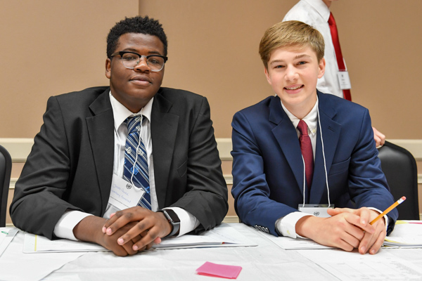 Officers preparing for opening session