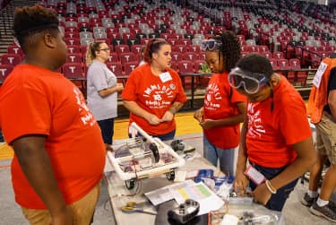 Team member working in the pit