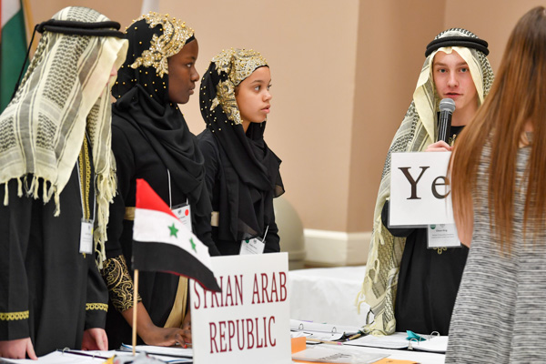 Syrian Arab Republic team deliberating vote on resolution