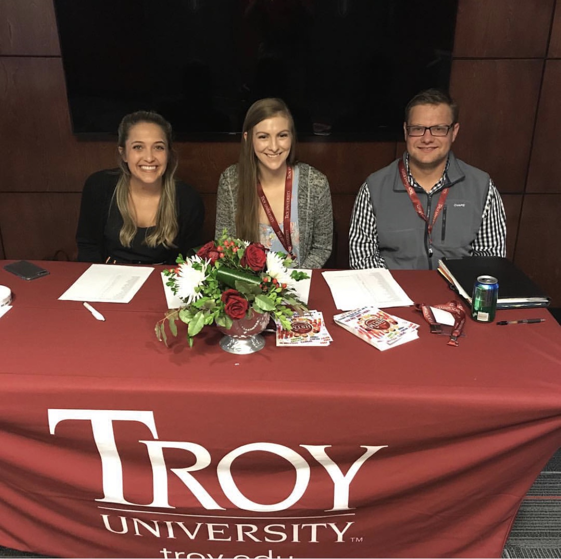 HSTM students working the registration table at the event