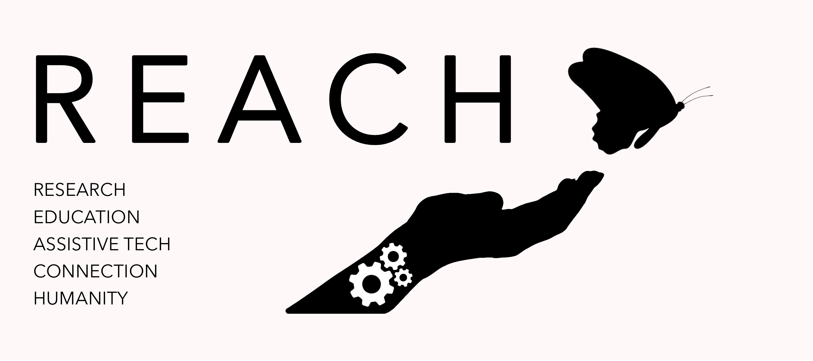 REACH Logo.  Research, Education, Assitive Tech, Connection, Humanity