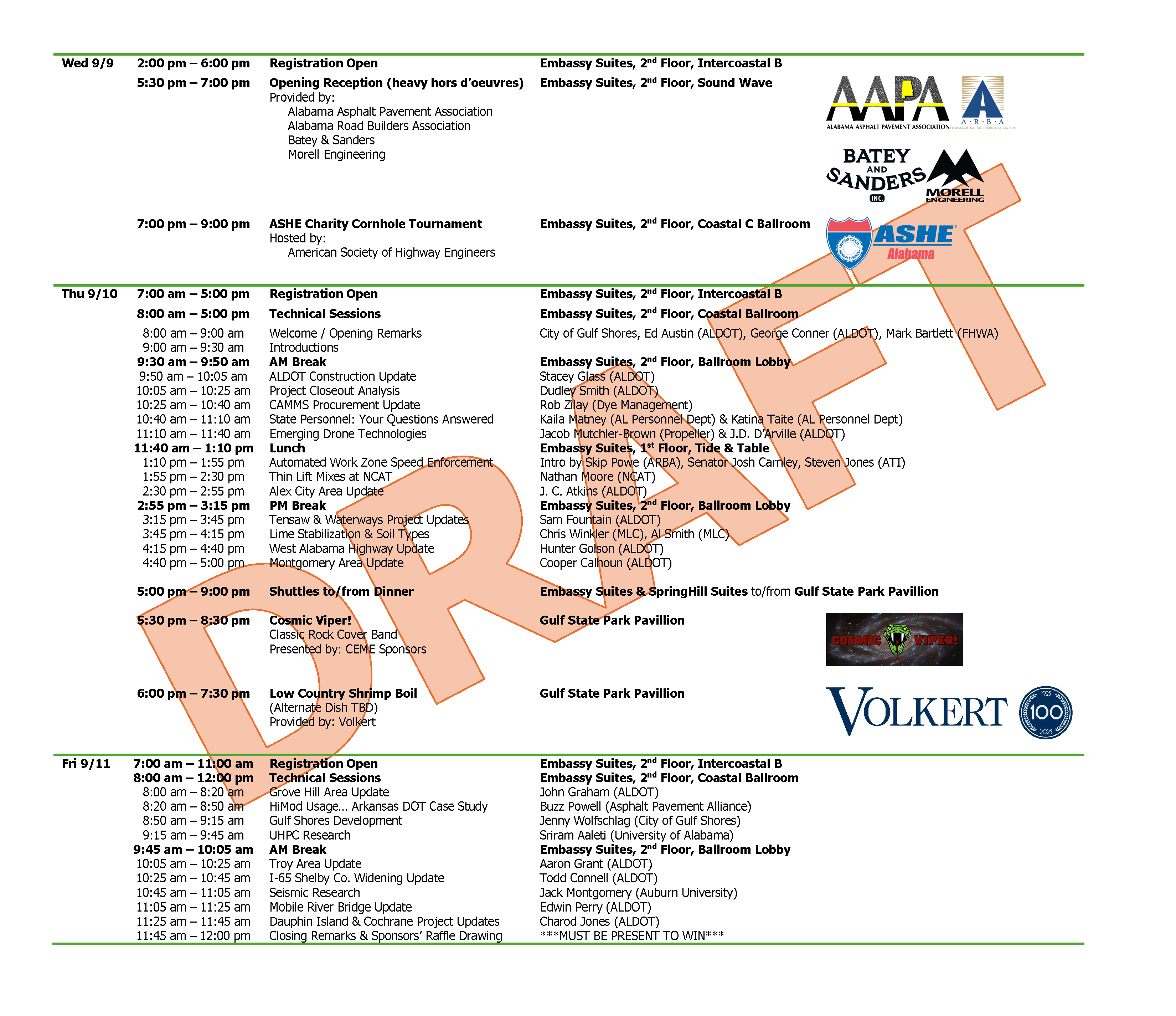 2026 CEME Schedule and Draft Topics
