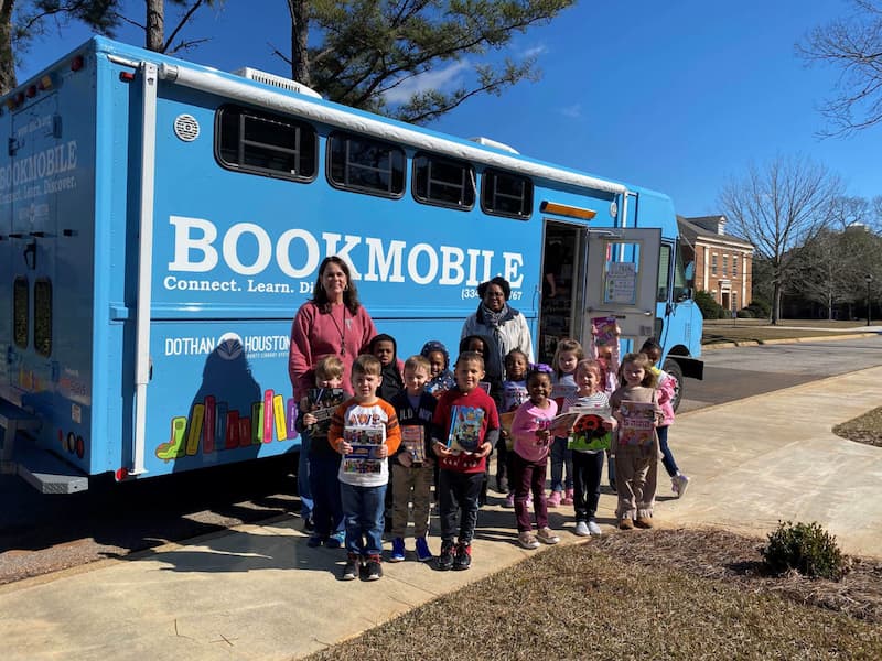 Our Alabama First Class students enjoyed a visit with the Houston-Love Bookmobile.