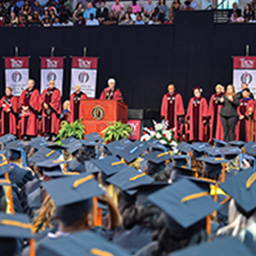 A graduation ceremony for students of TROY's graduate programs.