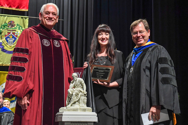 2019 Ingalls Award Recipient, Dr. Kelly Suero pictured with Dr. Jack Hawkins, Jr. and Dr. Lance Tatum