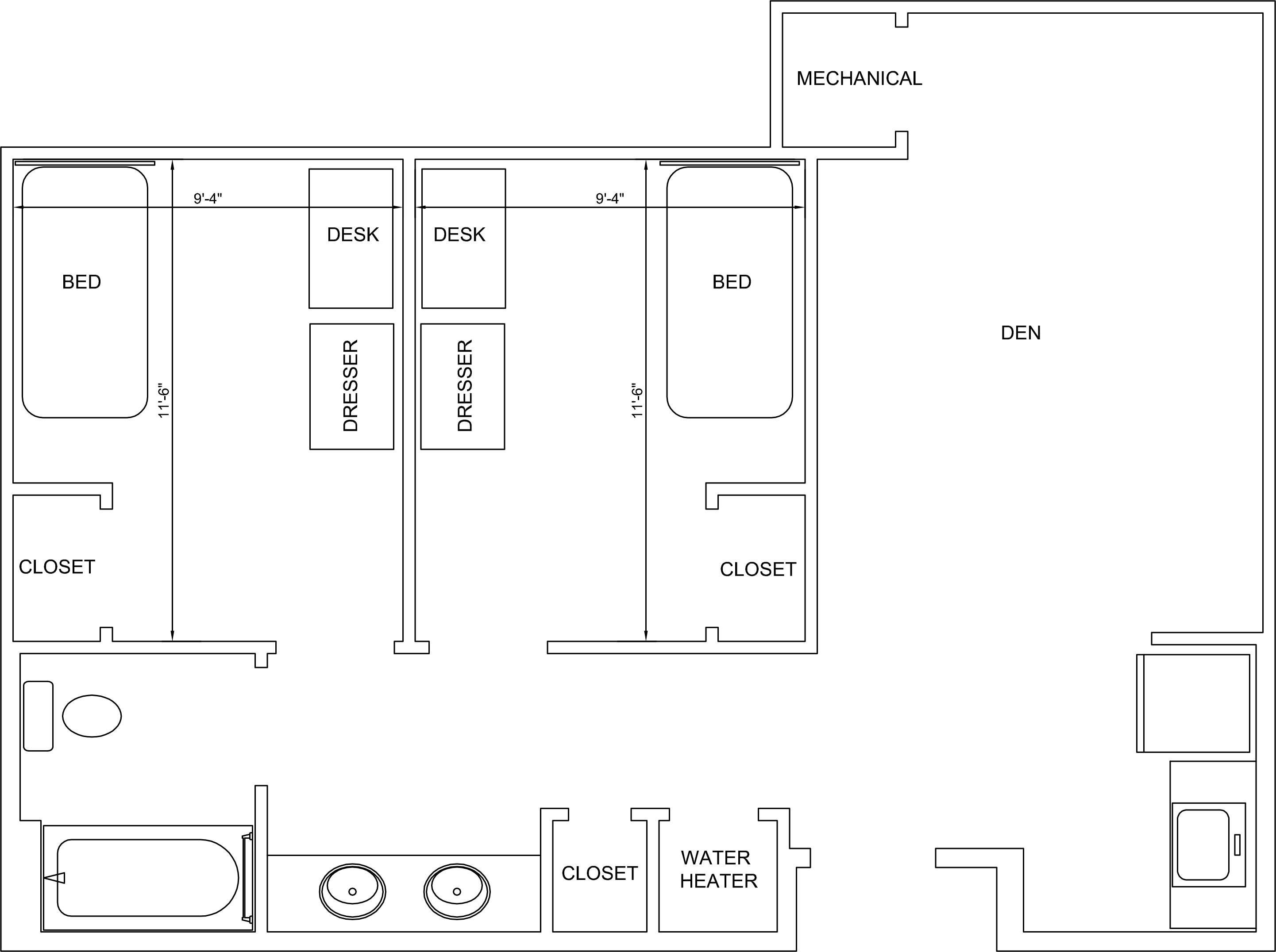 Trojan Village two bedroom floorplan