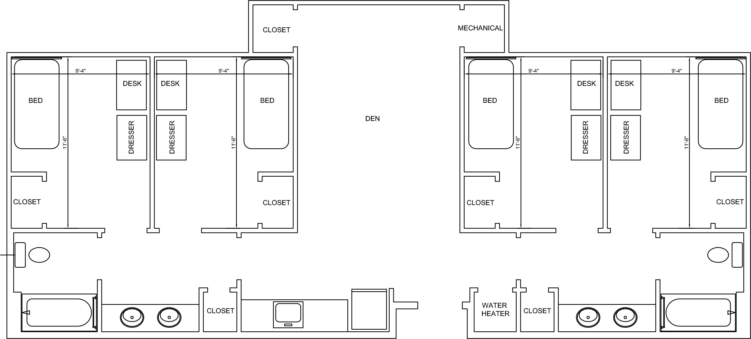 Trojan Village four bedroom floor plan