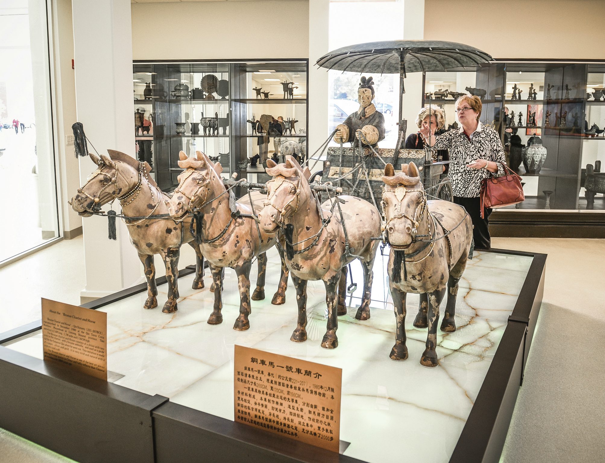 Visitors admire the Horses and Chariot replica on display in the Huo Bau Zhu Gallery.