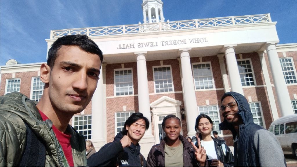 International students on campus