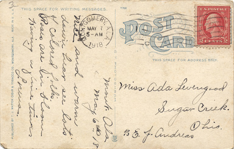 Postcard Back - St. Margaret's Hospital, Montgomery