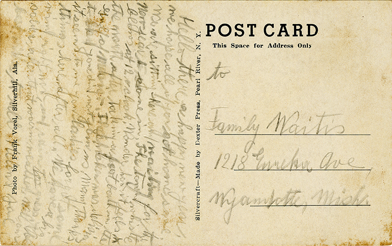 Postcard Back - Foley: Foley School Auditorium