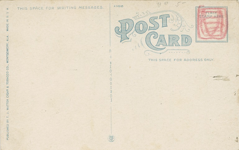 Postcard Back - Commerce Street, Montgomery