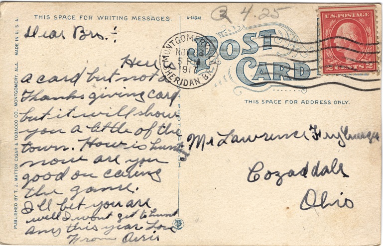 Postcard Back - Lee Street, Montgomery