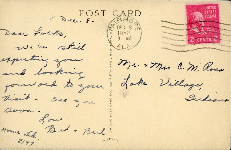 Postcard Back - Municipal Pier, Fairhope