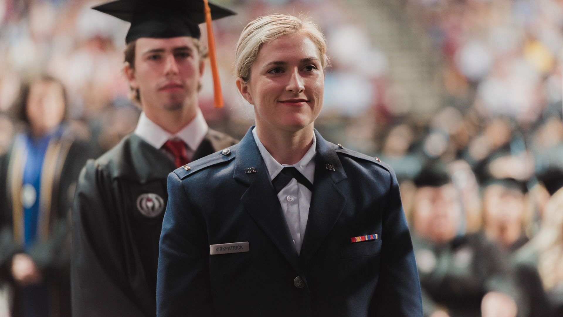 Military student at graduation