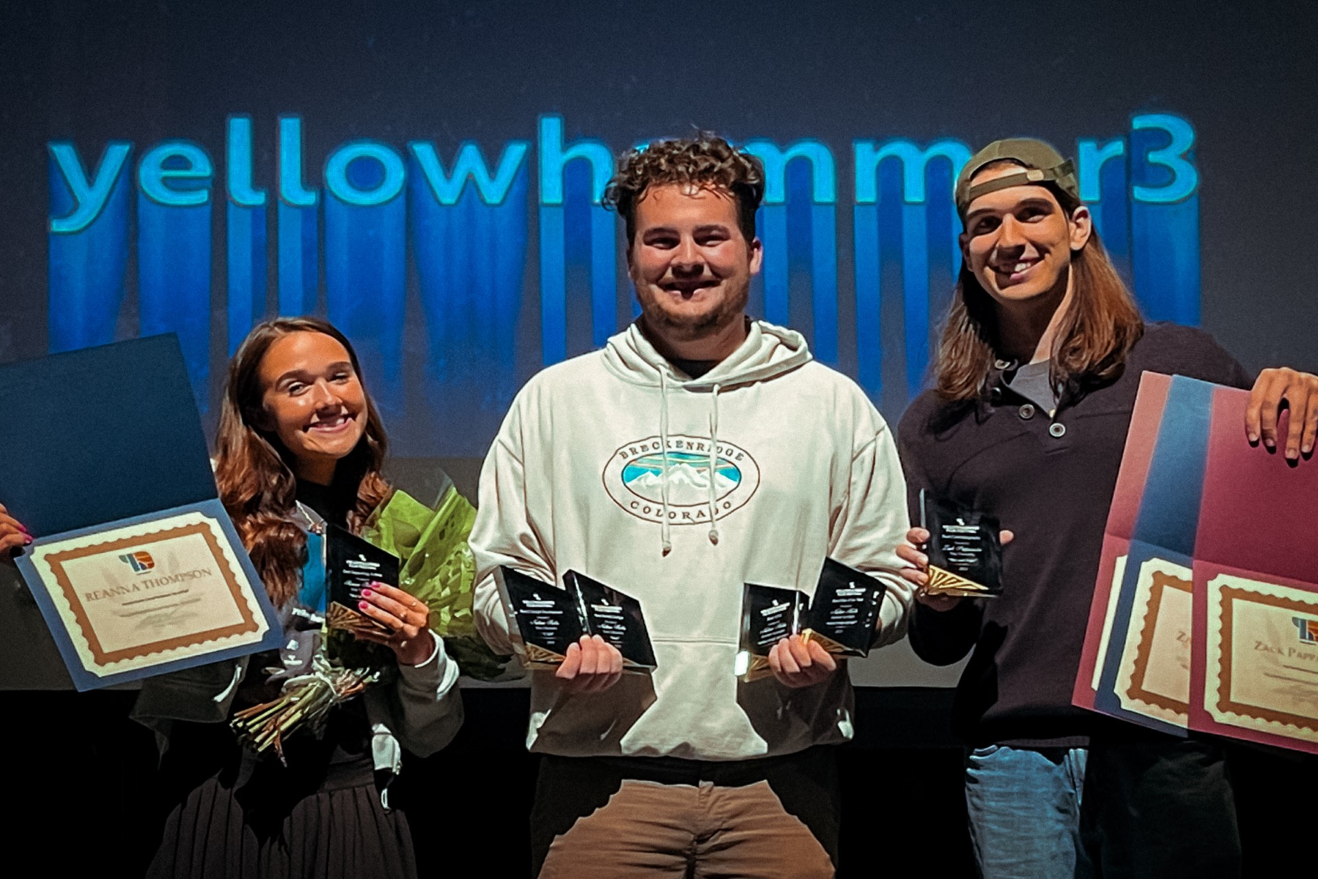 Winners Reanna Thompson, Nathan Hobbs and Zack Pappanastos October 2023 YellowHammer 3 Festival.