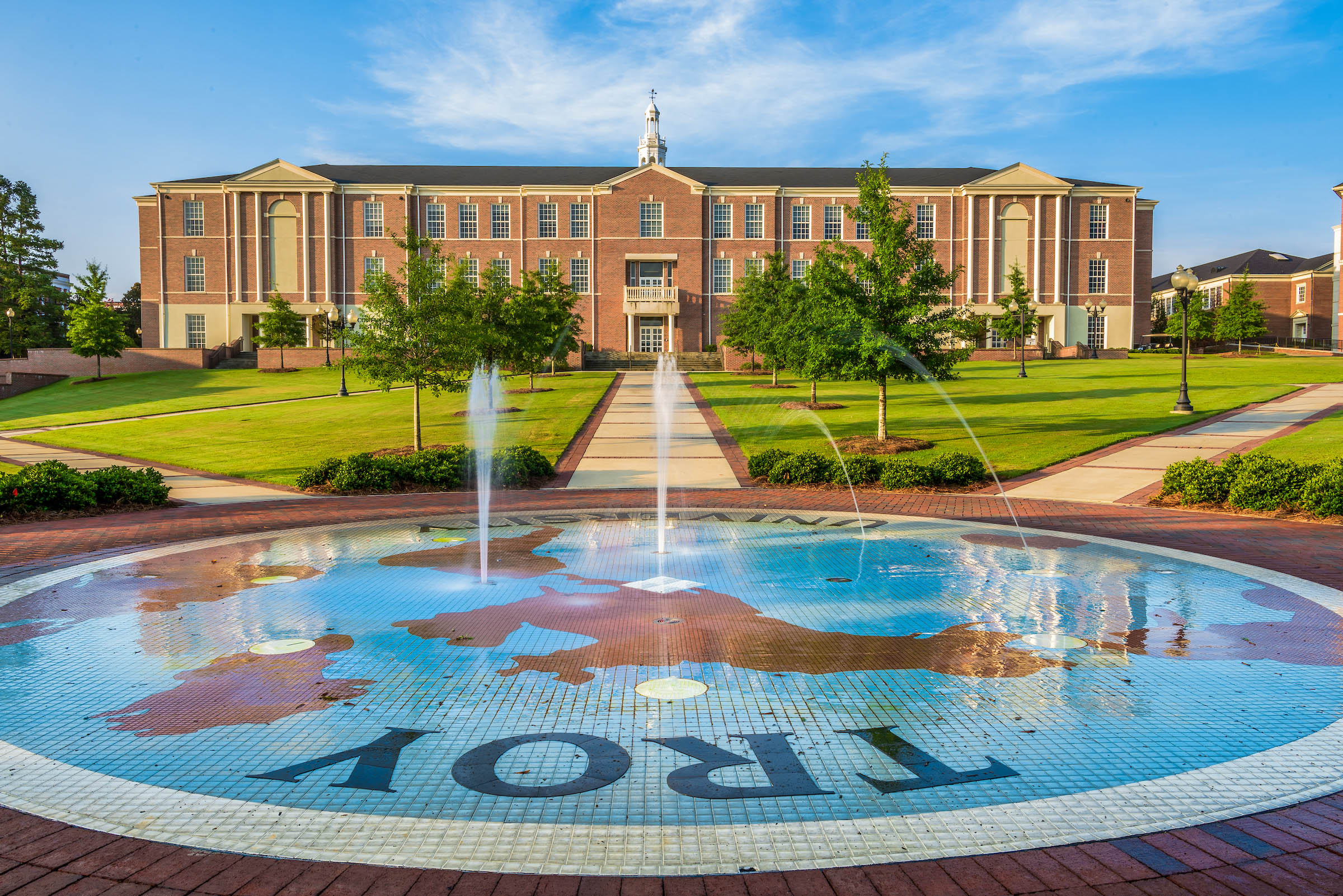 World Fountain on the Troy Campus Social Quad