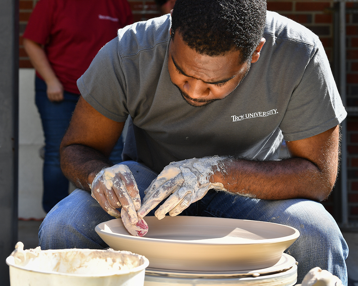 TROY student sculpting