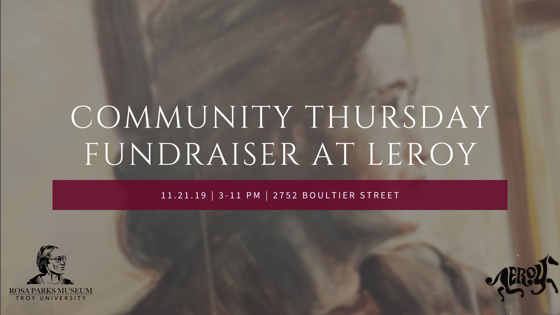 Community Thursday Fundraiser at Leroy, November 21, 3:00PM-11:00PM