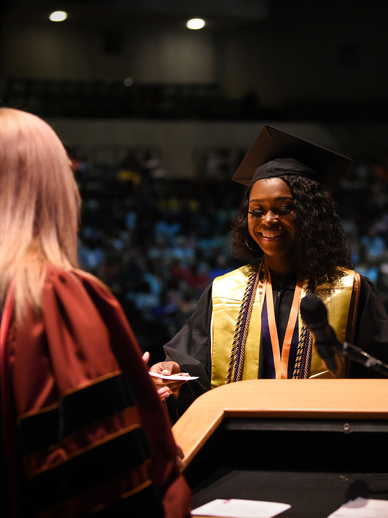 Troy student graduating. 