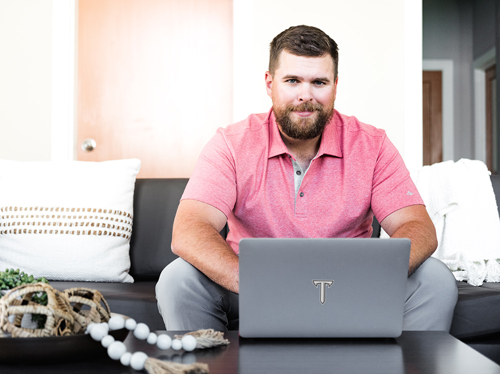 Student working on a computer