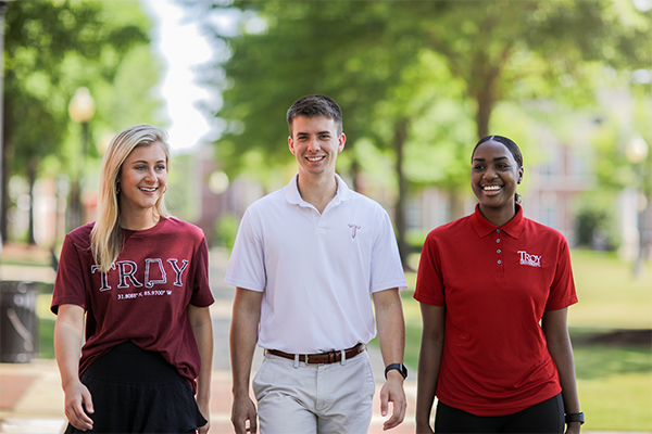 Students walking on campus.