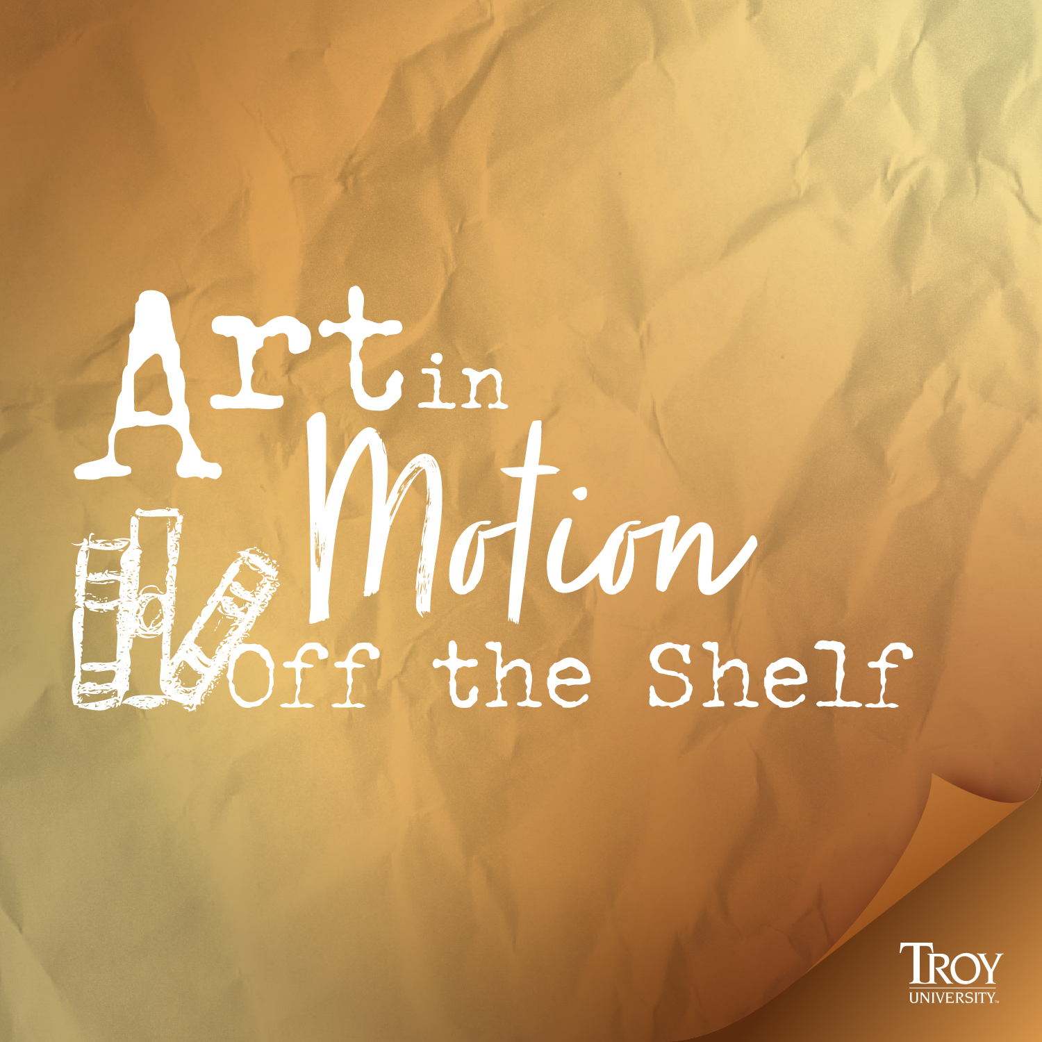 Art In Motion logo on background of aged, wrinkly paper