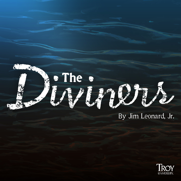 The Diviners logo on a background of rippling water