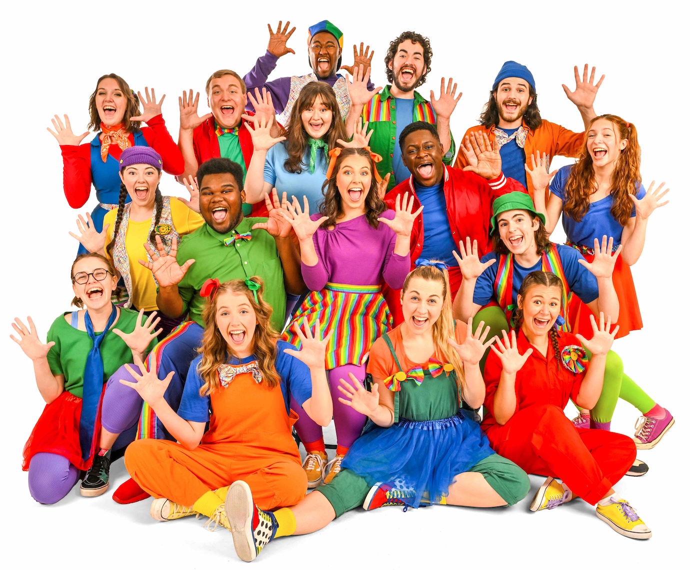 A colorful picture of the Pied Pipers performers