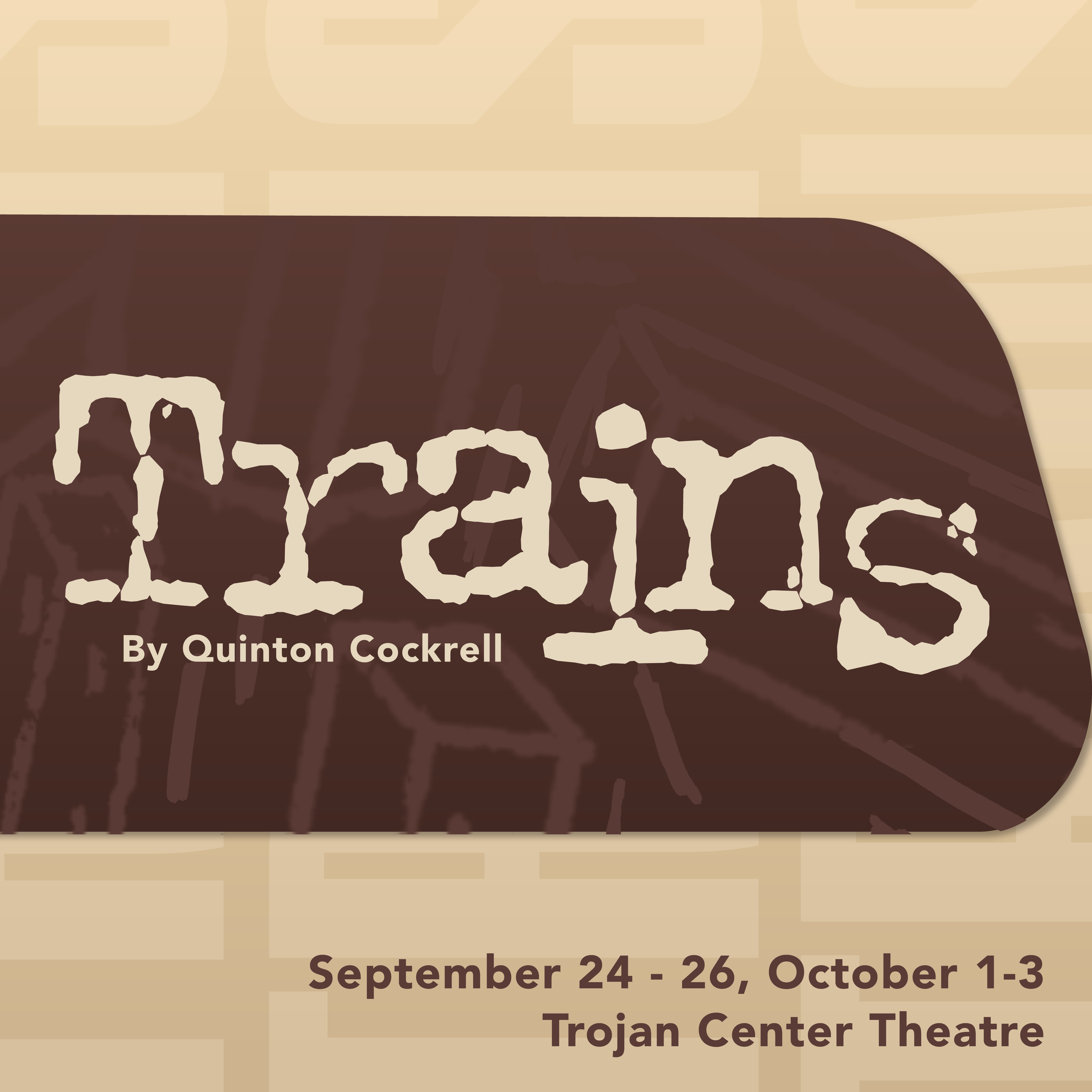 Trains A brown panel with the title Trains