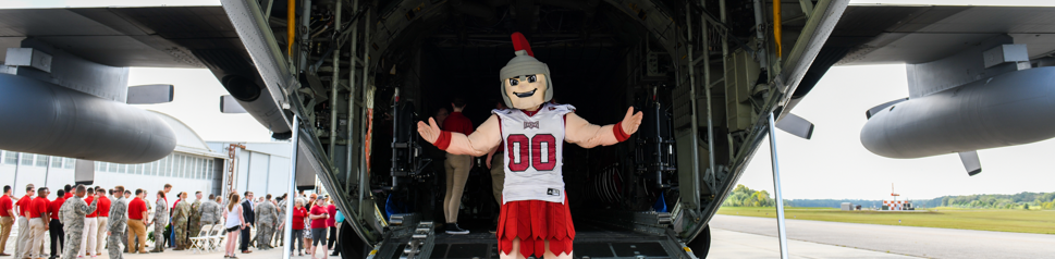 Trojan Mascot in Air Force C-130 Aircraft