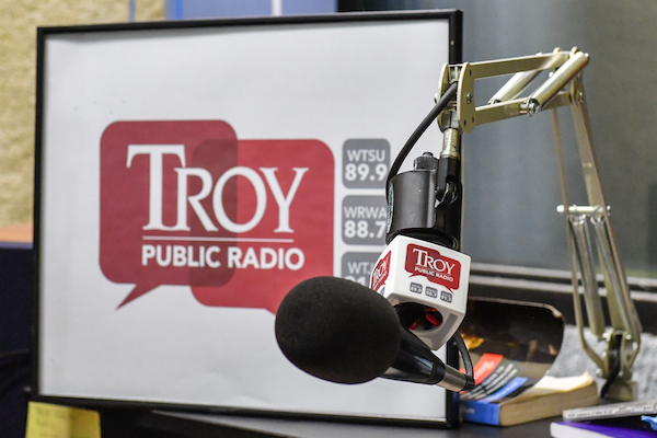 TROY Public Radio Logo and mic set up