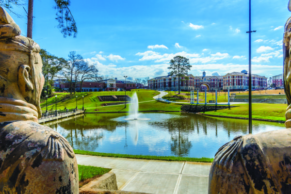 Statues and Pond